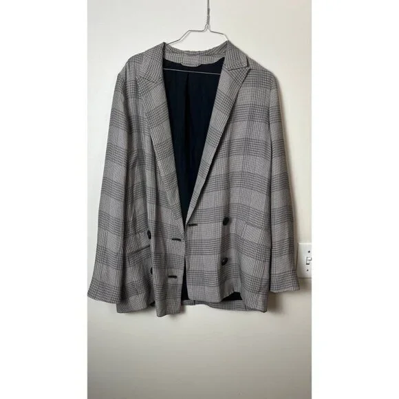ALL SAINTS DOUBLE BREASTED OVERSIZED FIT BLAZER JACKET 4 - Picture 5 of 14